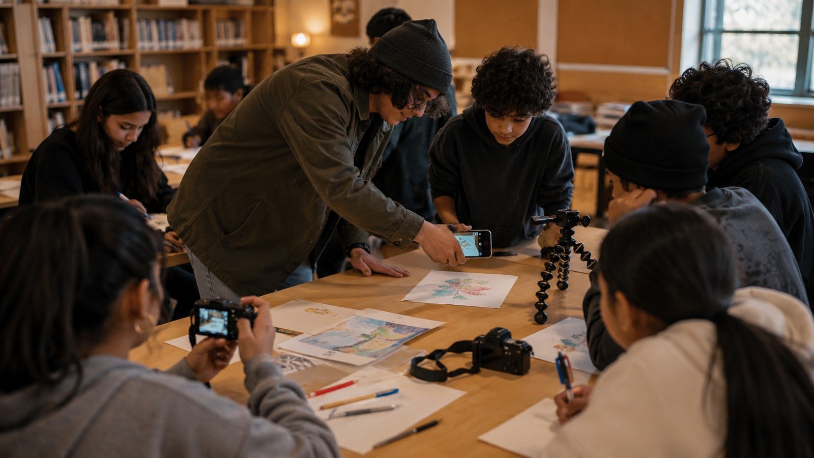 Young people exploring digital storytelling