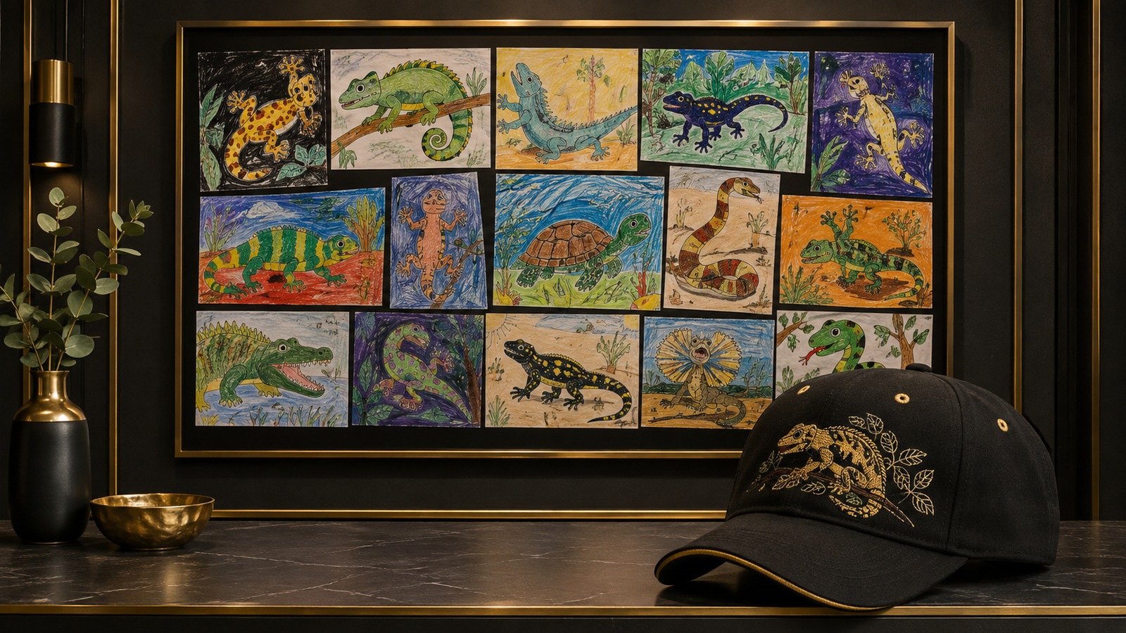 Example concept showing a collective youth poster and Malla cap